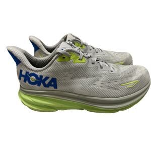 Hoka One Clifton 9 Men’s Shoes Size 10 2E EE Wide Gray Running Shoes Comfort